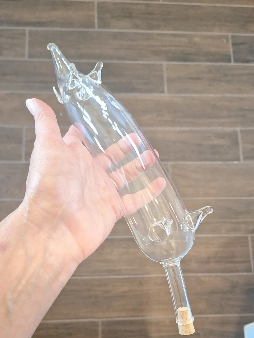 Vintage Bols Blown Glass Dachsund Dog Decanter Bottle Figurine